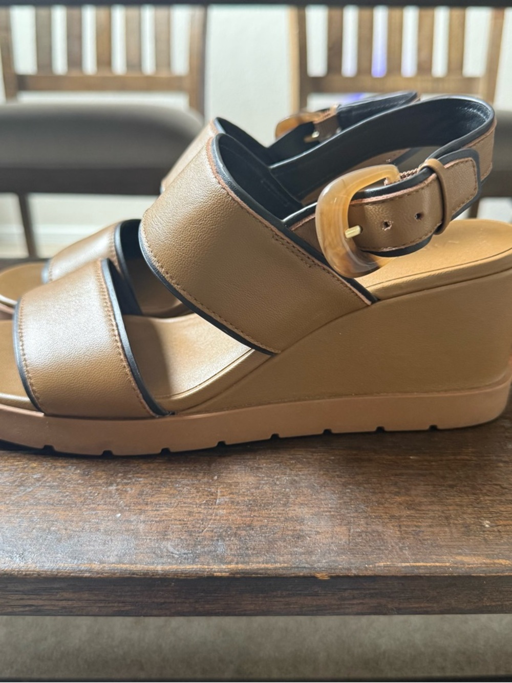 Vince Slingback Wedge Sandal in Brown - Size 9.5